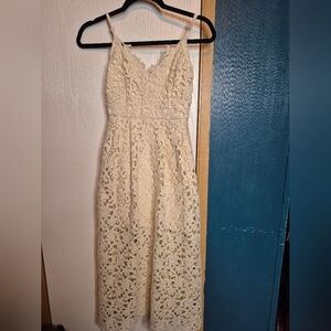 613 Astr the label Cream Lace Midi Dress